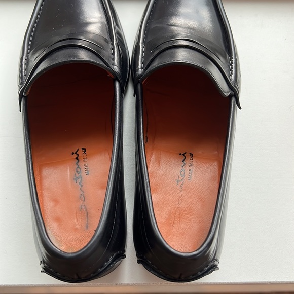 Black Santoni men’s dress shoes. Lightly worn. Size 8.5. - Picture 6 of 9